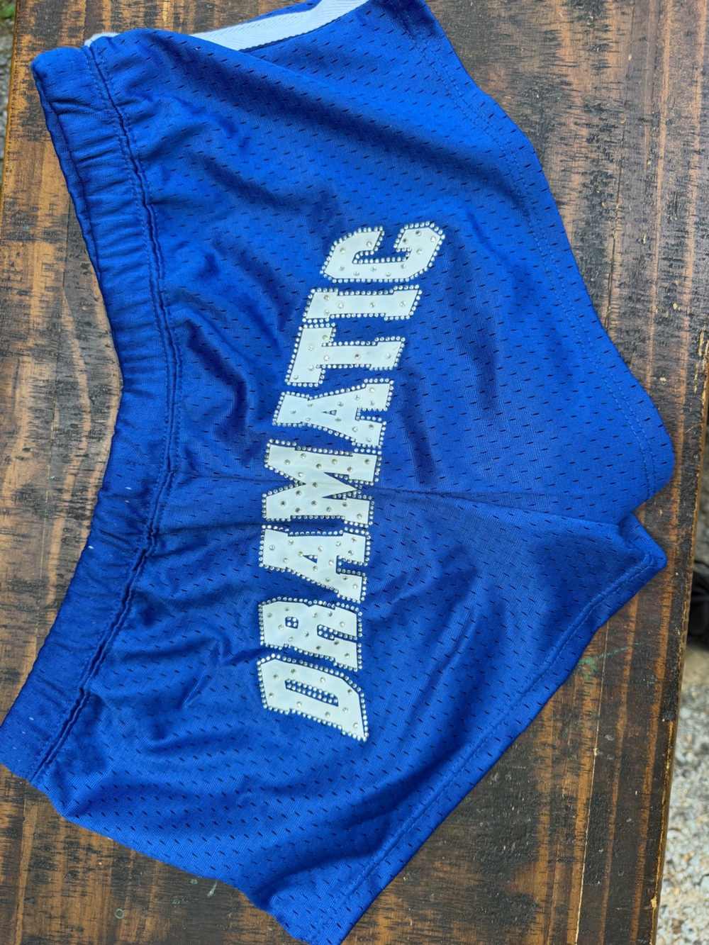 Forever 21 Royal Blue Mesh Shorts with White Tag Detail